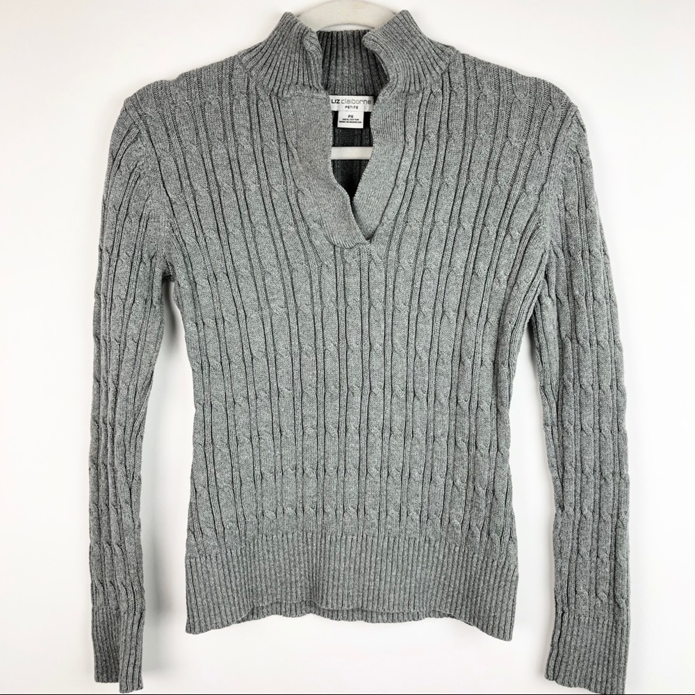 Liz Claiborne 100% Cotton Cable knit Sweater - Picture 3 of 7